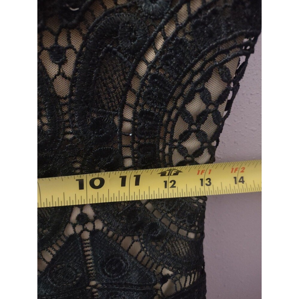 Goldie Crochet Medallion Black Lace Lined Dress Women's Size Small - Picture 9 of 12
